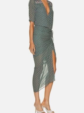 Veronica Beard Green Printed Maxi Dress